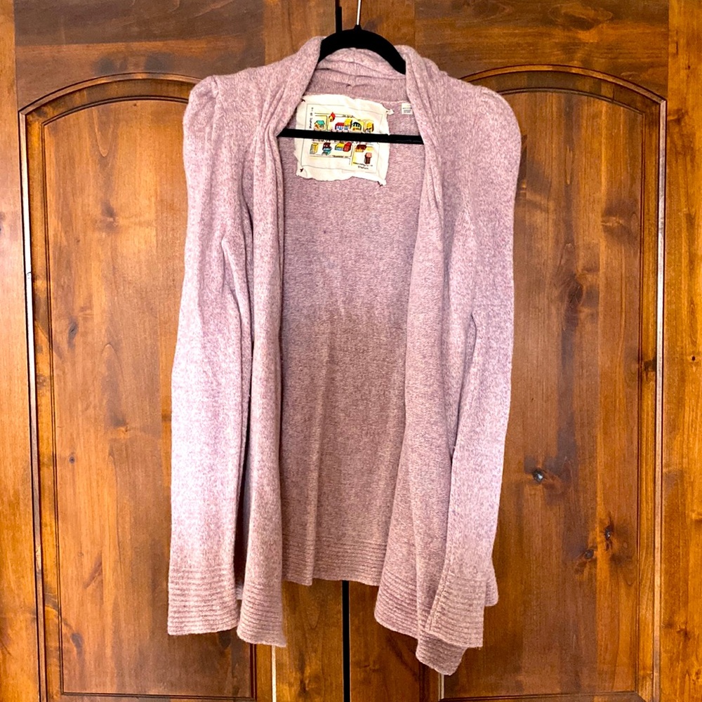 Light purple wool cardigan from Anthropologie